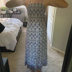 Maui Boutique Backlass Halter Boho Print Maxi Dress